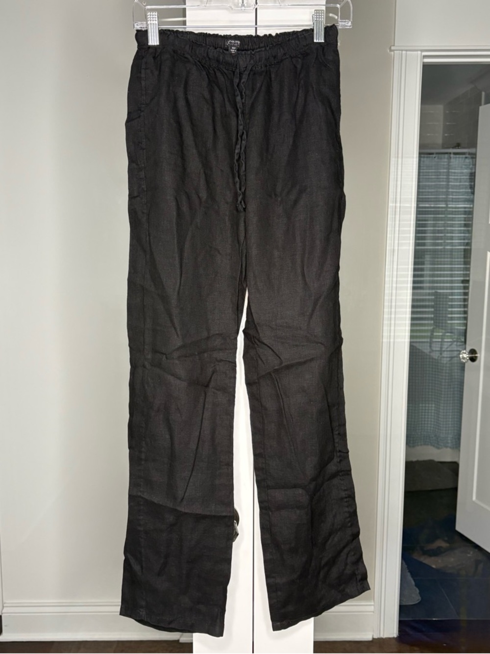 J. Crew Tall Soleil Pant Linen Black - Picture 2 of 5